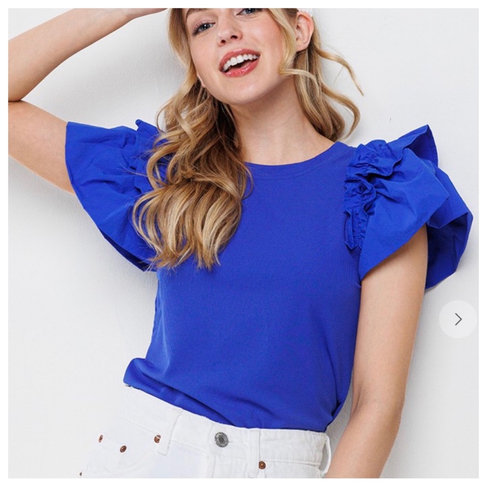 Boho Double Ruffled Sleeve Top